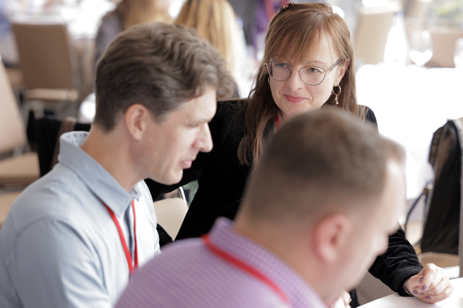 Dr. Turowska in conversation with clinical team members